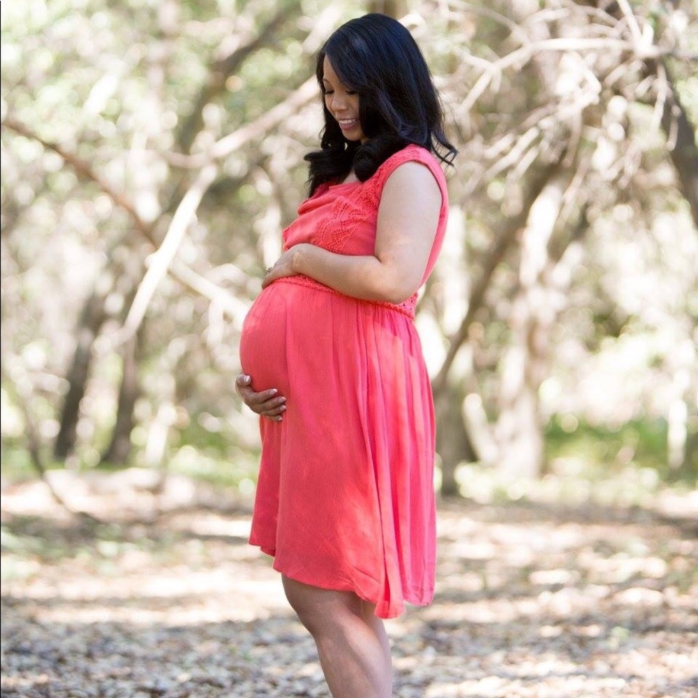 PinkBlush Coral Maternity Dress